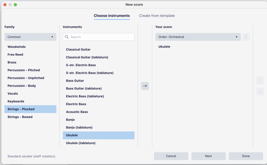 MuseScoreNewScoreBox